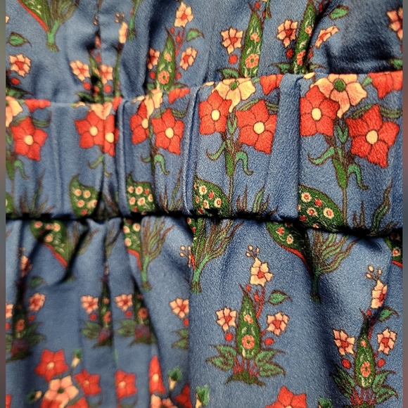 RHODE Mina Draped Floral Print Crepe de Chine Mini Dress - Size M - Picture 8 of 9